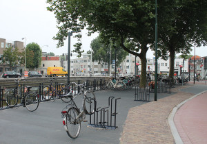 Nieuwe fietsensteiger aan de Goudse singels