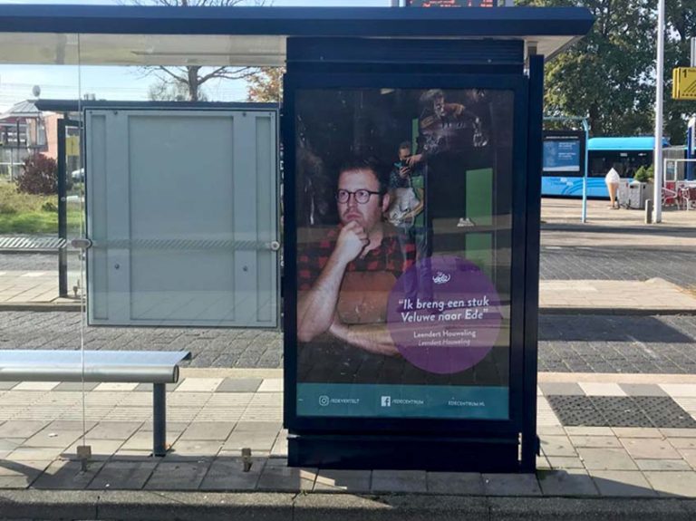 Ondernemers Ede Centrum op bushokjes